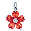 925 Sterling Silver Light Red Crystal Diamond Accent Butterfly Clasp Charm...