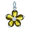925 Sterling Silver Peridot Green Crystal Diamond Accent Butterfly Clasp C...