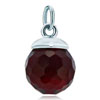 925 Sterling Silver Garnet Red Crystal Diamond Accent Clasp Charm Pendant