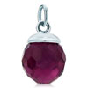 925 Sterling Silver Amethyst Purple Crystal Diamond Accent Clasp Charm Pen...