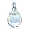 925 Sterling Silver Clear White Crystal Diamond Accent Clasp Charm Pendant
