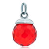 925 Sterling Silver Light Red Crystal Diamond Accent Clasp Charm Pendant