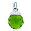 925 Sterling Silver Peridot Green Crystal Diamond Accent Clasp Charm Pendant