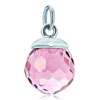 925 Sterling Silver Rose Pink Crystal Diamond Accent Clasp Charm Pendant
