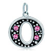925 Sterling Silver Rose Pink Crystal Diamond Accent Letter O Clasp Charm ...