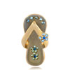 Gray Beach Sandal Rhine Stone Pendant