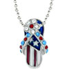 Patriotic Beach Sandal And Rhine Stone Pendant