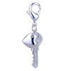 Key 925 Sterling Silver Clasp Charms
