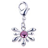 Ruby Flower 925 Sterling Silver Clasp Charms
