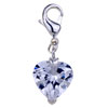 Snow Heart 925 Sterling Silver Clasp Charms