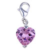 Heart Crystal 925 Sterling Silver Clasp Charms