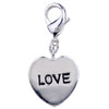 Love In Heart 925 Sterling Silver Clasp Charms
