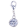 Round Crystal 925 Sterling Silver Clasp Charms