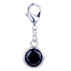 925 Sterling Silver Pure Black Ball Lobster Clasp Charm For Bracelet