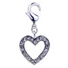 Classic Heart  925   Sterling   Silver  Clasp Charms CSP_DH07059