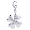 Four Petal Flower 925 Sterling Silver Clasp Charms