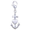 Crystal Anchor 925 Sterling Silver Clasp Charms