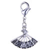 Classic Fan 925 Sterling Silver Clasp Charms