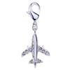 Plane 925 Sterling Silver Clasp Charms