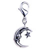 Moon And Star 925 Sterling Silver Clasp Charms Pendant