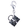 Leather Brief Case 925 Sterling Silver Clasp Charms