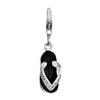 Black Flip Flops With Clear Crystal