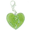 Green  Heart  Clasp Charm