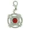 Red Solar Cross Clasp Charm