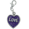 Purple Love  Heart  Clasp Charm