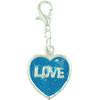 Blue Love  Heart  Clasp Charm
