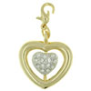 Rhinestone Big Heart Clasp Charm