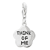 925 Sterling Silver Star Think Of Me Lobster Clasp Charm For Bracelet