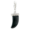 925  Sterling Silver Black Dagger Lobster Clasp Charm For Bracelet