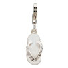 Simple April Birthstone Slipper Classic Sterling Silver Clasp Charm