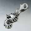 925 Sterling Silver Cute Hippocampus Shape Lobster Clasp Charm For Bracelet