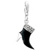 925  Sterling Silver Black High Heeled Shoes Lobster Clasp Charm For Brace...