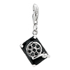 925 Sterling Silver Black Camera Lobster Clasp Charm For Bracelet