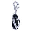 Crystal Sandal 925 Sterling Silver Clasp Charms