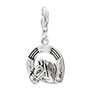  Lucky  Horse Shoe 925 Sterling Silver Clasp  Charms 