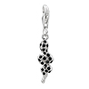 925 Sterling Silver Black Crystal Snake Animal Lobster Clasp Charm For Bra...