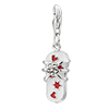 Hearts &amp; Stars Sandal 925 Sterling Silver Clasp Charms