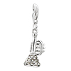 925  Sterling Silver Clear White Crystal Tuba Lobster Clasp Charm For Brac...