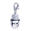 Crystal Snowman 925 Sterling Silver Clasp Charms
