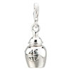 Classic Wine Bottle Sterling Silver Clasp Charm