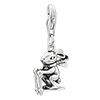 925 Sterling Silver Cute Rabbit Gliding Lobster Clasp Charm For Bracelet