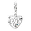 925 Sterling Silver Clear White Crystal Heart Love Lobster Clasp Charm For...