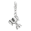 Cup Shape Dangle Sterling Silver Link Charms Clasp
