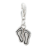 925 Sterling Silver Cute Footprint Lobster Clasp Charm For Bracelet