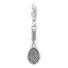 925 Sterling Silver Racket Lobster Clasp Charm For Bracelet