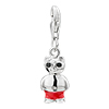 925  Sterling Silver Cute Black Glasses Cat Lobster Clasp Charm For Bracelet